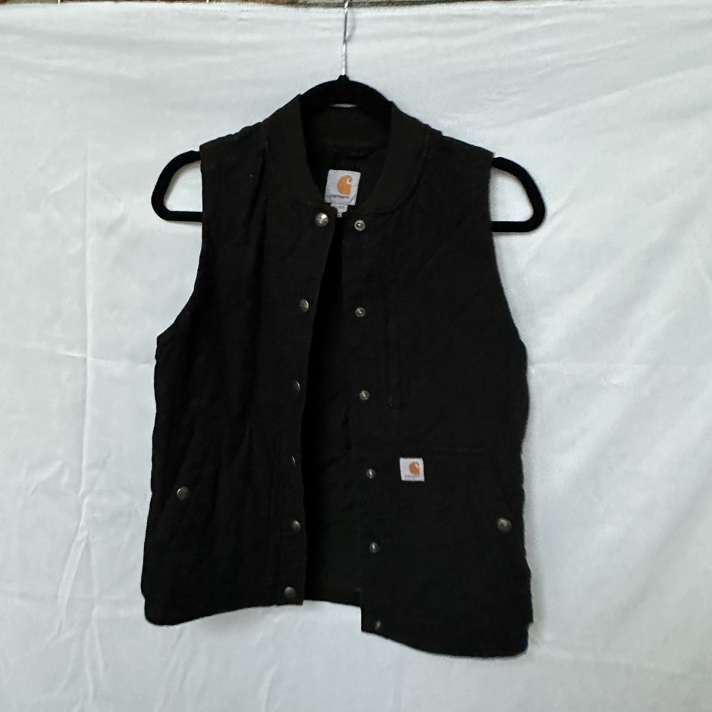 BLACK CARHARTT WOMEN'S QUILTED CANVAS VEST